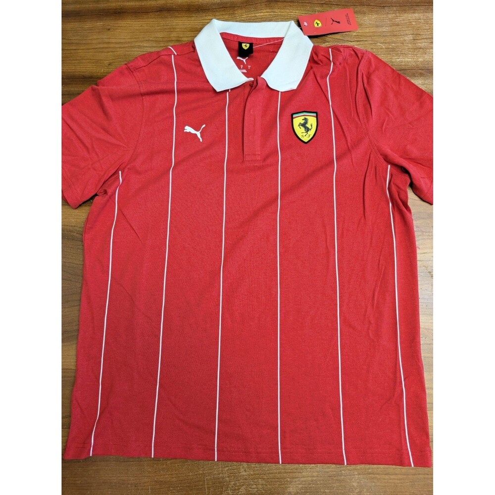 Puma Scuderia Ferrari Race Premium Polo Mens Large 630209-02 Red New L Racing F1